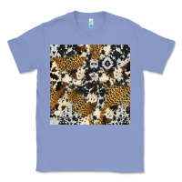 Colony Blue cowhide leopard seamless pattern Classic Tee - HRA Design Shop