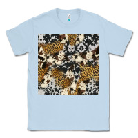 Dusty Blue cowhide leopard seamless pattern Classic Tee - HRA Design Shop