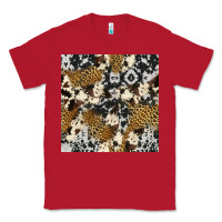 Red cowhide leopard seamless pattern Classic Tee - HRA Design Shop