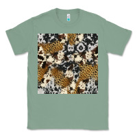 Sage cowhide leopard seamless pattern Classic Tee - HRA Design Shop