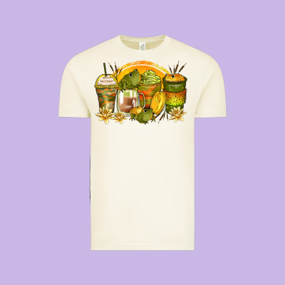 Frog Coffee Cups Vintage Tee Designed By Zillion Design Studio