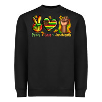 Black peace love juneteenth Heavyweight Sweatshirt - texasbilliewilder