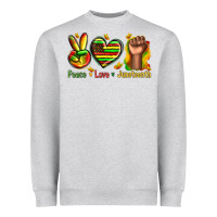 Heather Grey peace love juneteenth Heavyweight Sweatshirt - texasbilliewilder