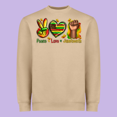 Heavyweight Sweatshirt peace love juneteenth