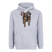 Heather Grey baby duroc pig Heavyweight Hoodie - LillyAllenDesigns