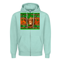 Seafoam st patricks day long haired cow Zipper Hoodie - Jasminsmagicworld