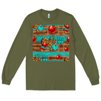 Army Green teacher life seamless pattern Long Sleeve Tee - HRA Design Shop