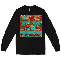 Black teacher life seamless pattern Long Sleeve Tee - HRA Design Shop