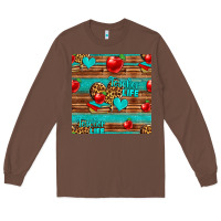 Chestnut teacher life seamless pattern Long Sleeve Tee - HRA Design Shop