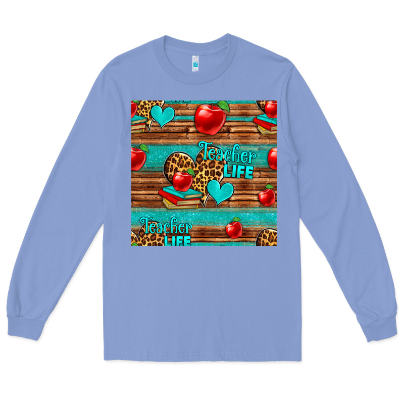 Teacher Life Seamless Pattern Long Sleeve Tee by HRA Design Shop | Teevron