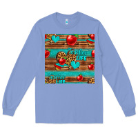 Colony Blue teacher life seamless pattern Long Sleeve Tee - HRA Design Shop