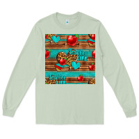 Matcha teacher life seamless pattern Long Sleeve Tee - HRA Design Shop