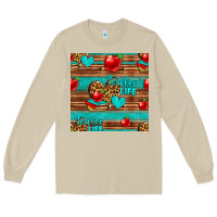 Mushroom teacher life seamless pattern Long Sleeve Tee - HRA Design Shop