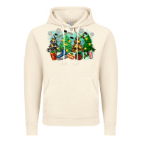 Vintage Artic christmas trees with hockey Vintage Hoodie - Zillion Design Studio