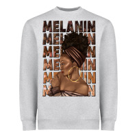 Melanin Melanin Melanin With Afro Girl Heavyweight Sweatshirt | Teevron