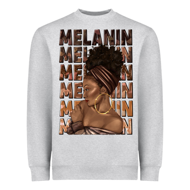 Melanin Melanin Melanin With Afro Girl Heavyweight Sweatshirt by texasbilliewilder | Teevron