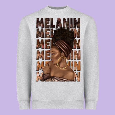 Heavyweight Sweatshirt melanin melanin melanin with afro girl