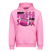 Fuchsia Pink Nobody Fights Alone Breast Cancer Urban Hoodie - RanaPortraitStore