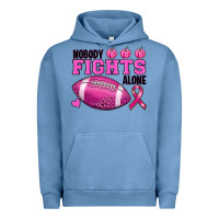 Pigment Pebble Blue Nobody Fights Alone Breast Cancer Urban Hoodie - RanaPortraitStore