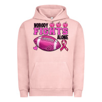 Pigment Salmon Nobody Fights Alone Breast Cancer Urban Hoodie - RanaPortraitStore