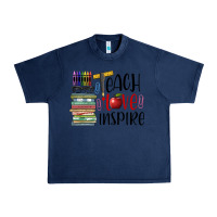 Navy teach love inspire Urban Heavy Tee - BarkalooDesign