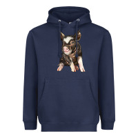 Navy baby berkshire pig Heavyweight Hoodie - LillyAllenDesigns