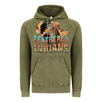 Vintage Olive feathered indians Vintage Hoodie - texasbilliewilder