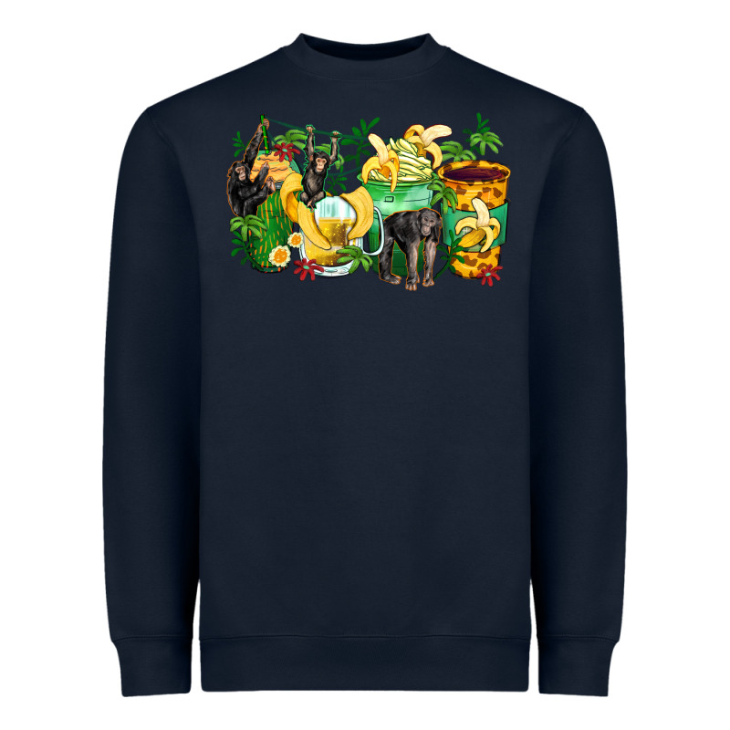 Monkey Coffee Cups Heavyweight Sweatshirt by Zillion Design Studio | Teevron