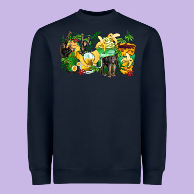 Monkey Coffee Cups Heavyweight Sweatshirt Designed By Zillion Design Studio
