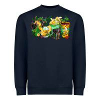 Navy monkey coffee cups Heavyweight Sweatshirt - Zillion Design Studio