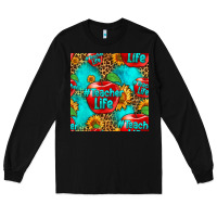 Black teacher apple seamless pattern Long Sleeve Tee - HRA Design Shop