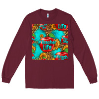 Burgundy teacher apple seamless pattern Long Sleeve Tee - HRA Design Shop
