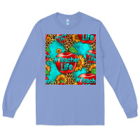 Colony Blue teacher apple seamless pattern Long Sleeve Tee - HRA Design Shop