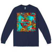 Navy teacher apple seamless pattern Long Sleeve Tee - HRA Design Shop