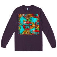Plum teacher apple seamless pattern Long Sleeve Tee - HRA Design Shop