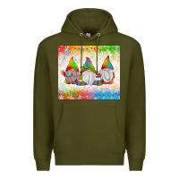 Army Green christmas lights gnome Premium Hoodie - MaliasSmallBusiness