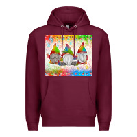 Burgundy christmas lights gnome Premium Hoodie - MaliasSmallBusiness