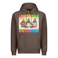 Coffee christmas lights gnome Premium Hoodie - MaliasSmallBusiness