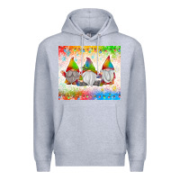 Heather Grey christmas lights gnome Premium Hoodie - MaliasSmallBusiness