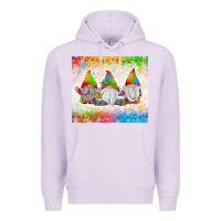 Lilac christmas lights gnome Premium Hoodie - MaliasSmallBusiness