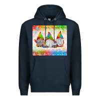 Navy christmas lights gnome Premium Hoodie - MaliasSmallBusiness