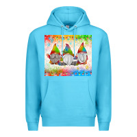 Ocean Blue christmas lights gnome Premium Hoodie - MaliasSmallBusiness