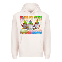 Pale Pink christmas lights gnome Premium Hoodie - MaliasSmallBusiness