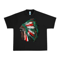 Mexican Flag Indian Headdress Urban Heavy Tee | Teevron