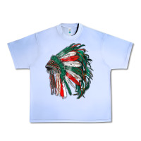 Grape Ice mexican flag indian headdress Urban Heavy Tee - RanaPortraitStore