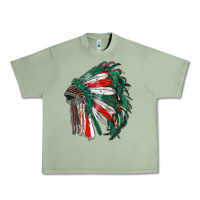 Oil Green mexican flag indian headdress Urban Heavy Tee - RanaPortraitStore
