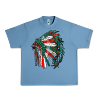Pebble Blue mexican flag indian headdress Urban Heavy Tee - RanaPortraitStore