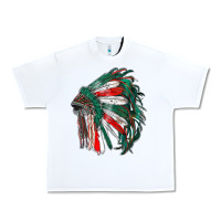 White mexican flag indian headdress Urban Heavy Tee - RanaPortraitStore