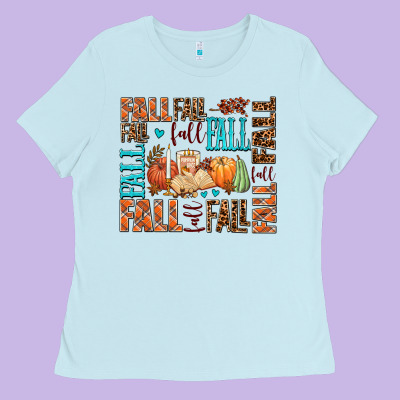 Fall Fall  Amd Pumpkins Ladies Tee Designed By Adodesignshop
