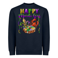 Navy Happy Mardi Gras Fleur De Lis King Cake Crawfish Heavyweight Sweatshirt - RanaPortraitStore